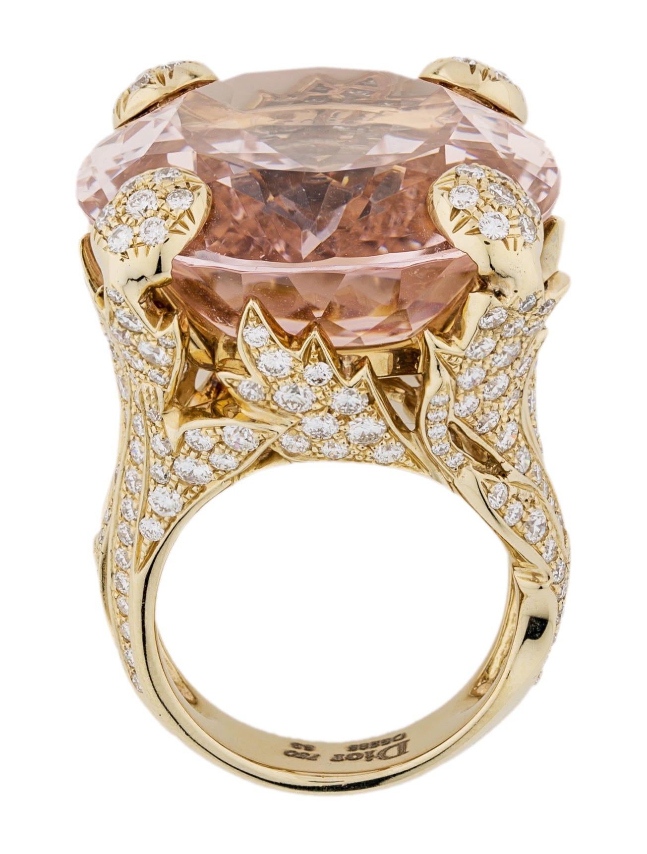 Christian Dior 18K Morganite & Diamond Miss Dior Cocktail Ring