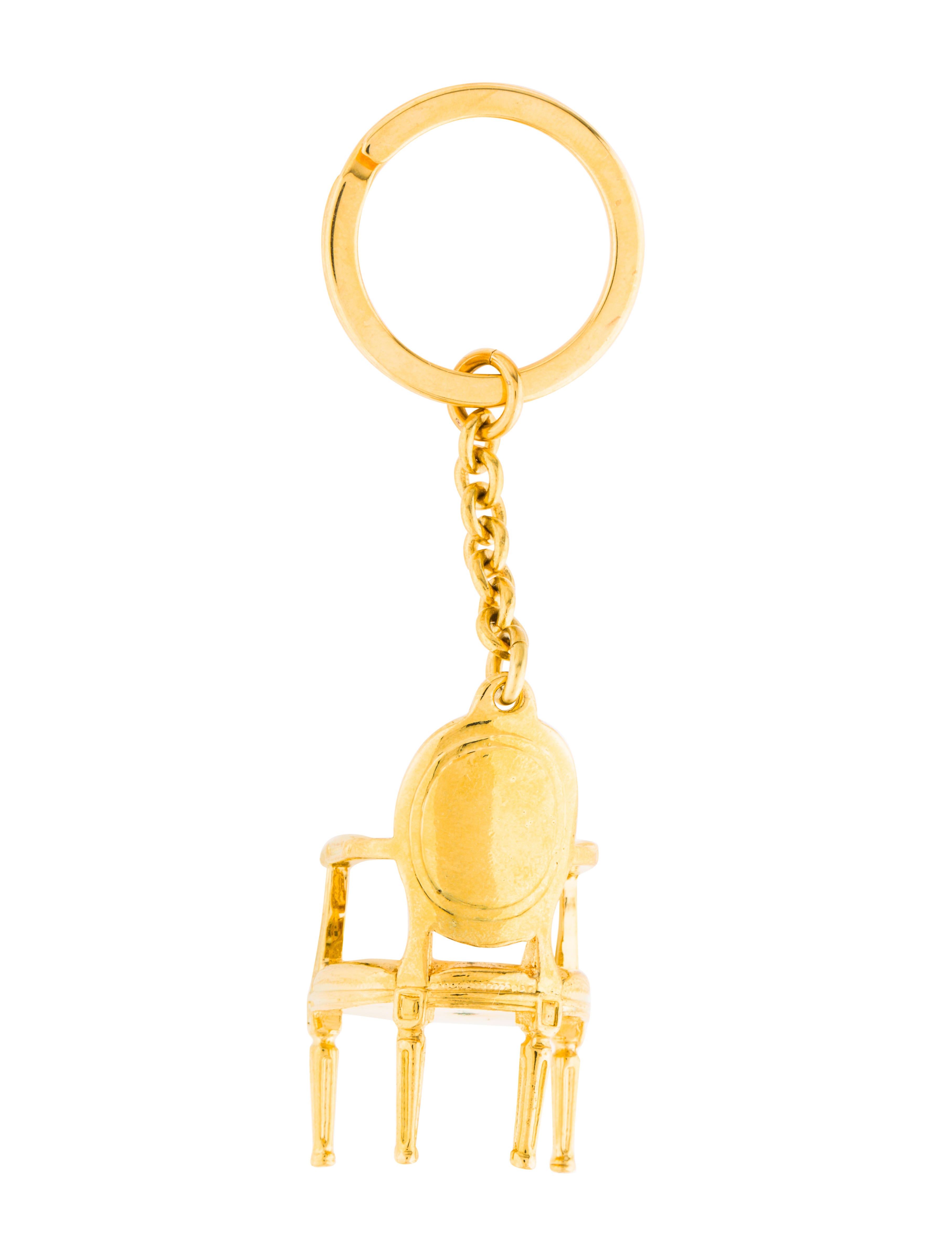 Christian Dior Logo Chair Keychain Gold Keychains, Accessories
