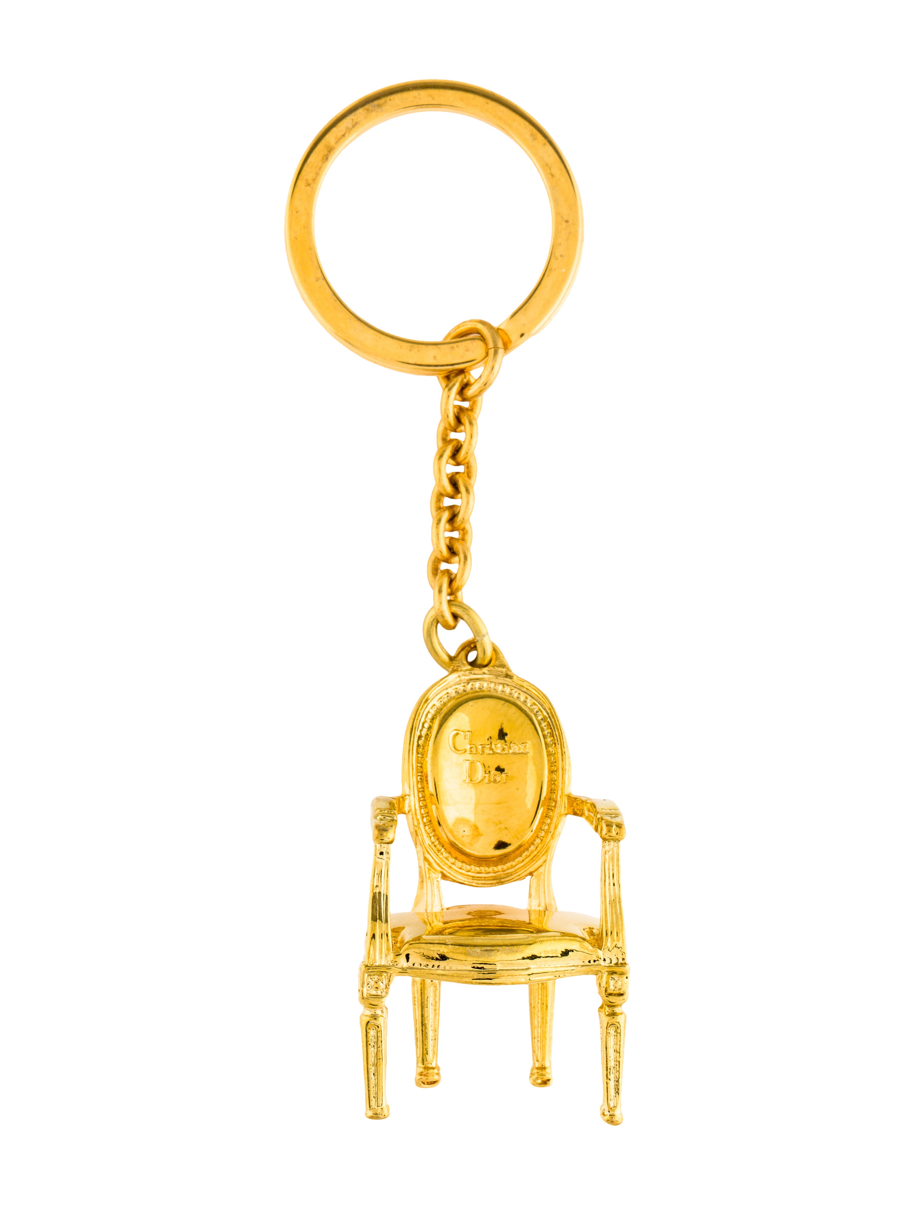 Christian Dior Logo Chair Keychain - Gold Keychains, Accessories