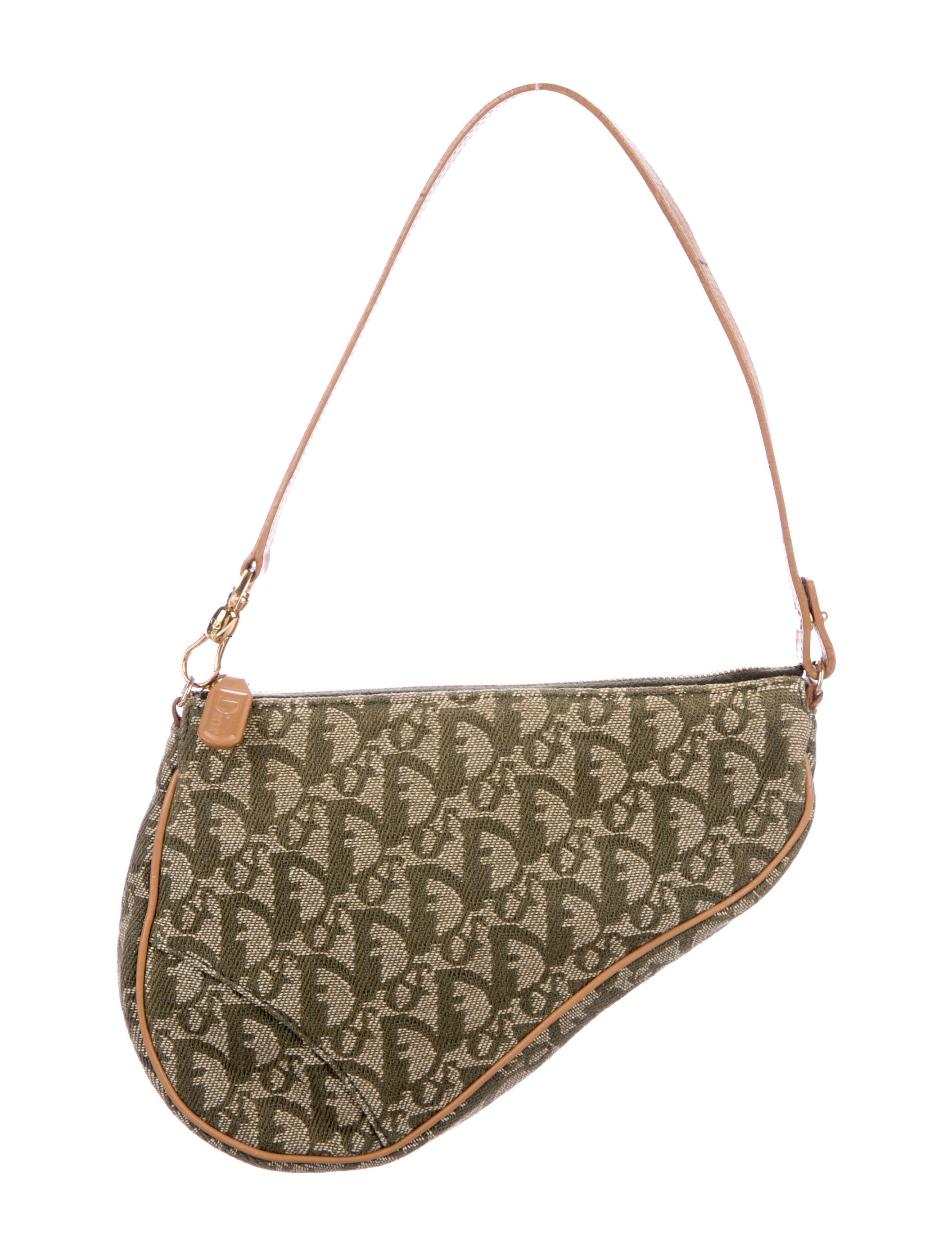 Christian Dior Leather-Trimmed Saddle Bag