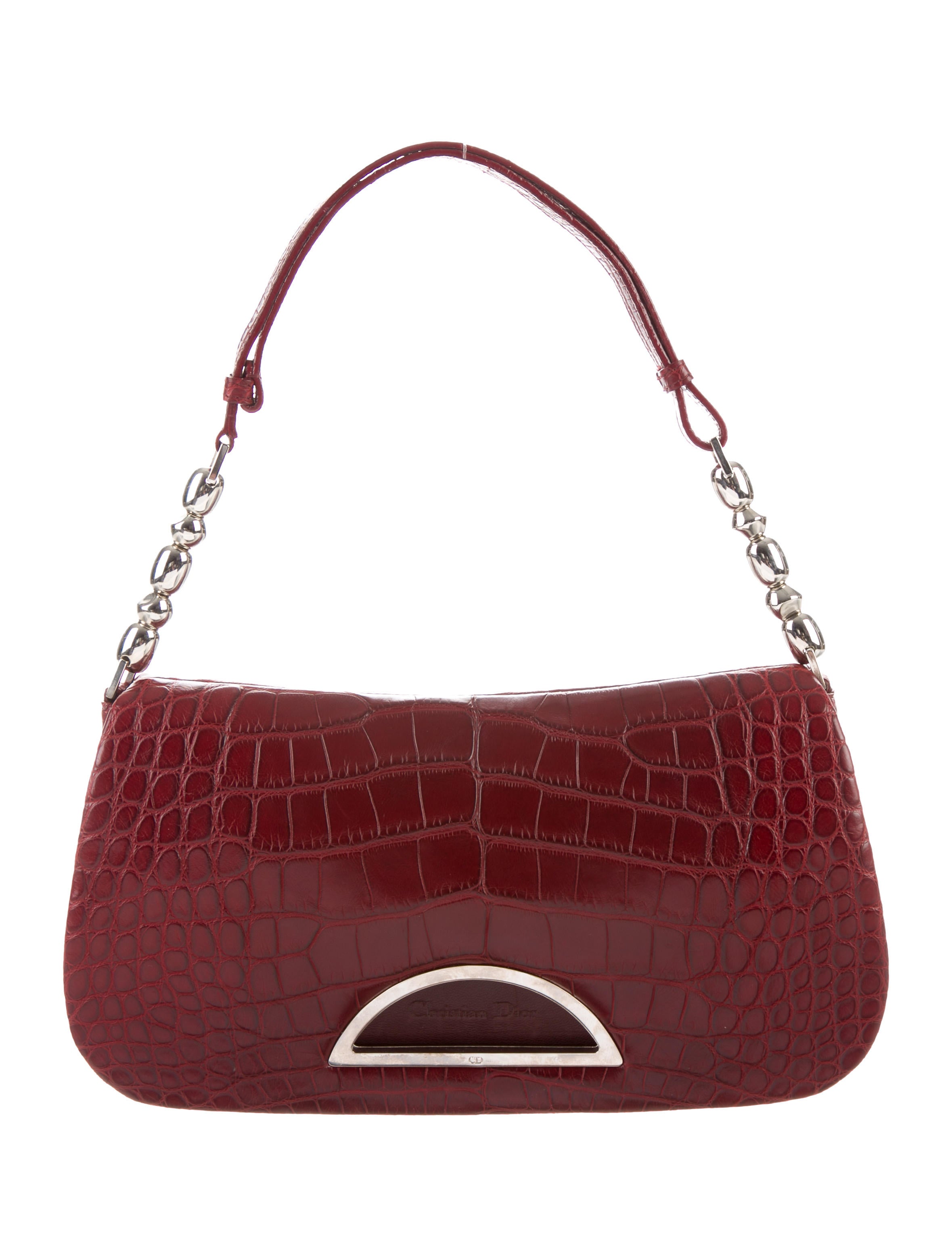 Christian Dior Crocodile Malice Bag - Burgundy Mini Bags, Handbags
