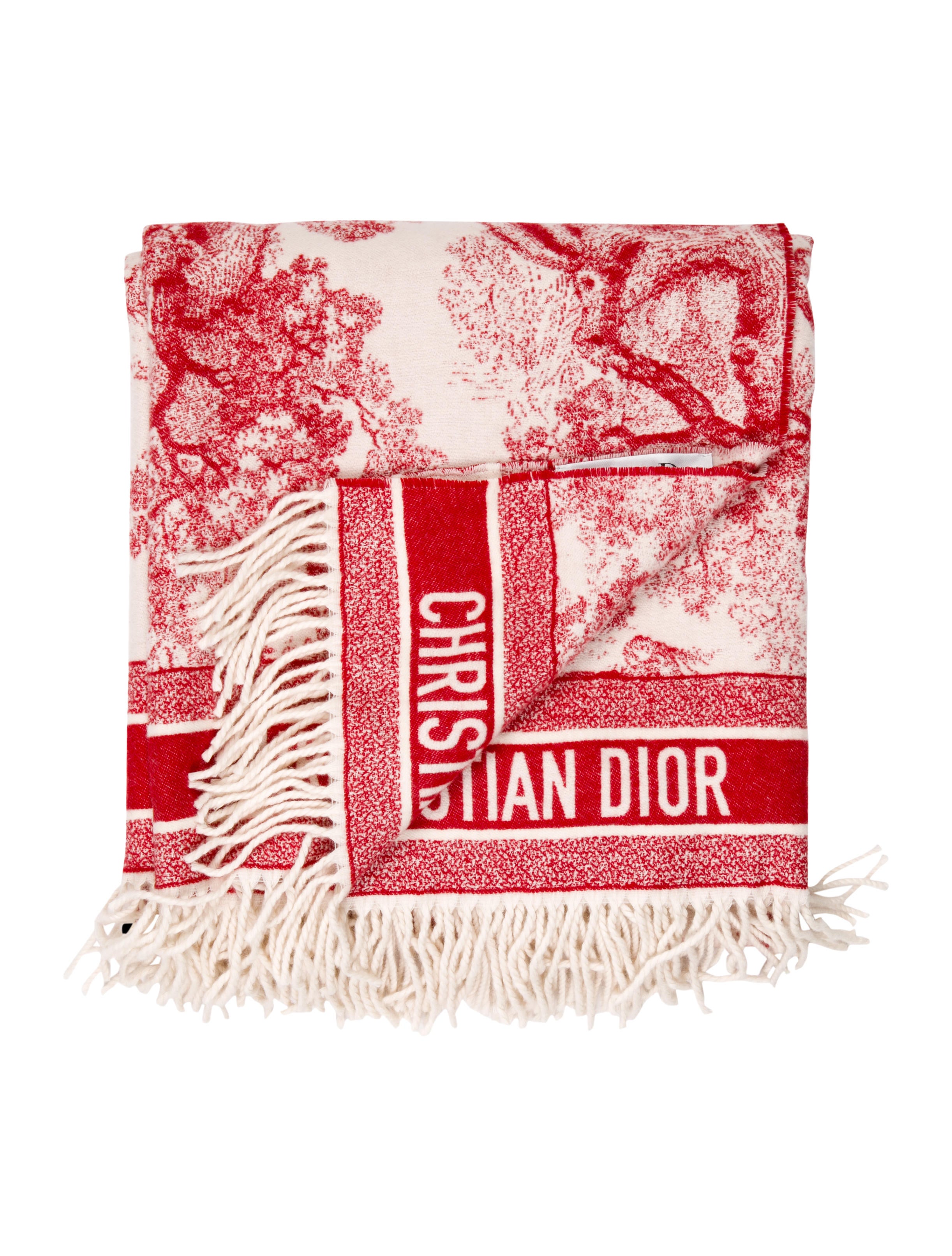 Christian Dior 2019 Cruise Toile de Jouy Throw Blanket