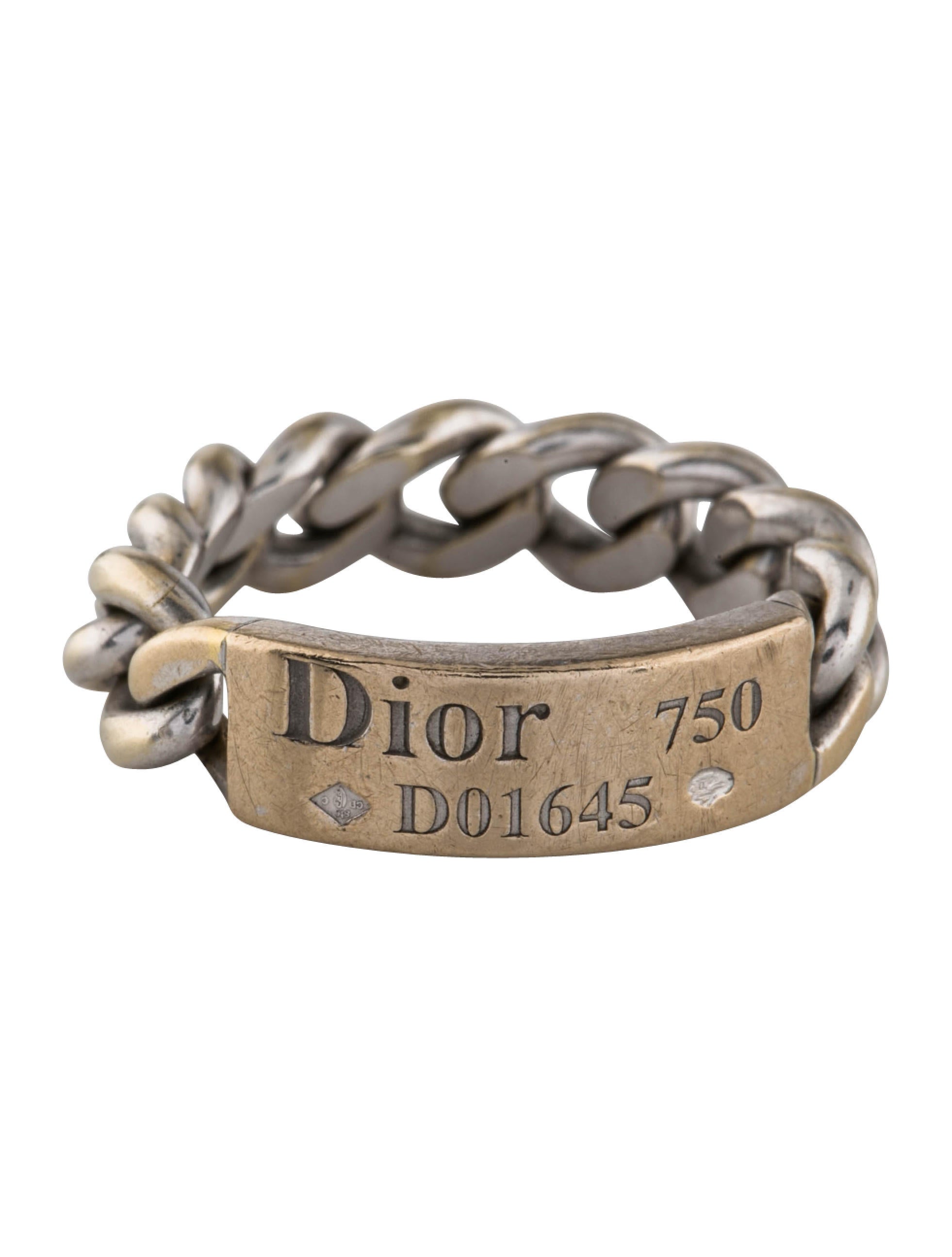 Christian Dior 18K Gourmette Chain Band Ring Rings CHR77990 The RealReal
