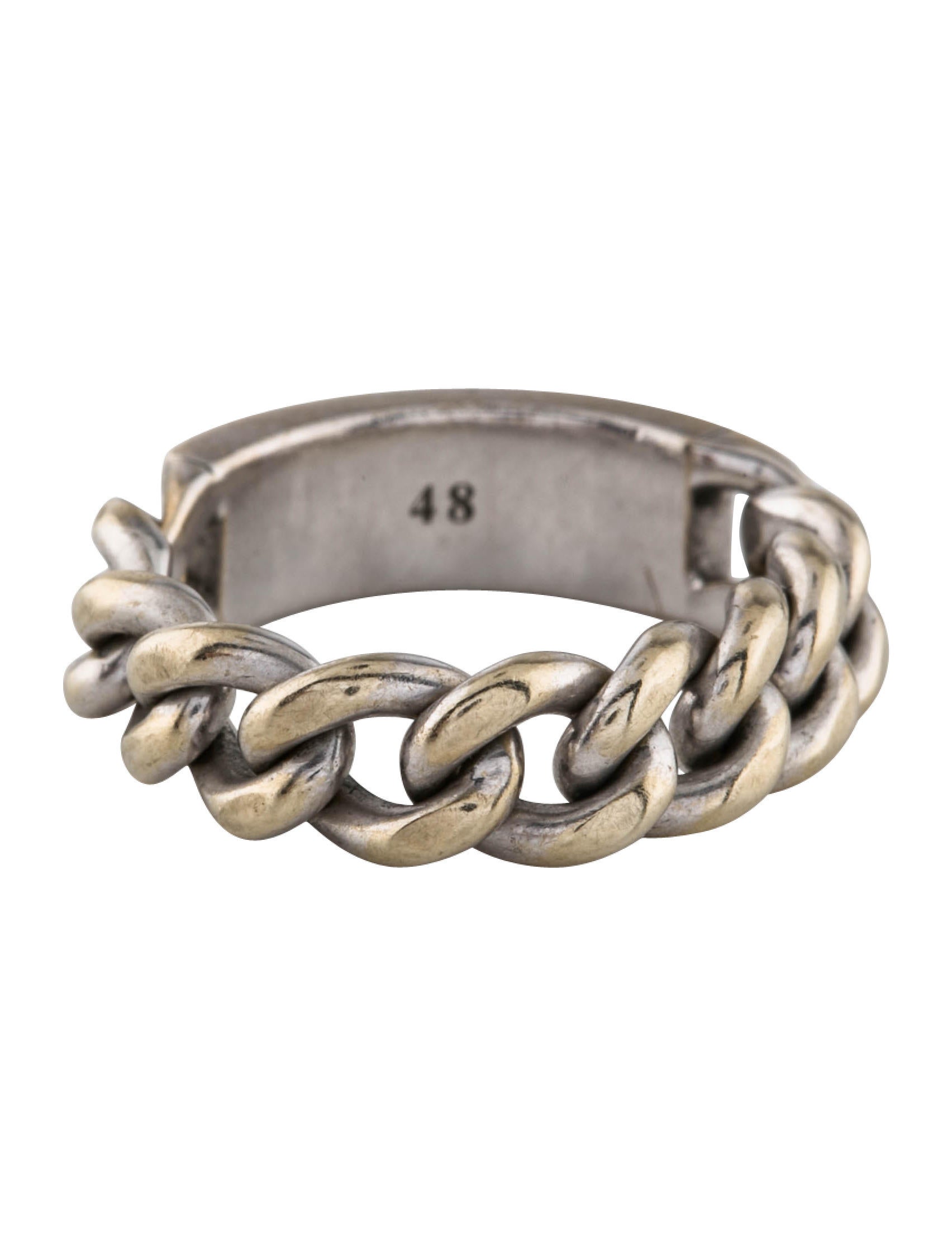 Christian Dior 18K Gourmette Chain Band Ring Rings CHR77990 The