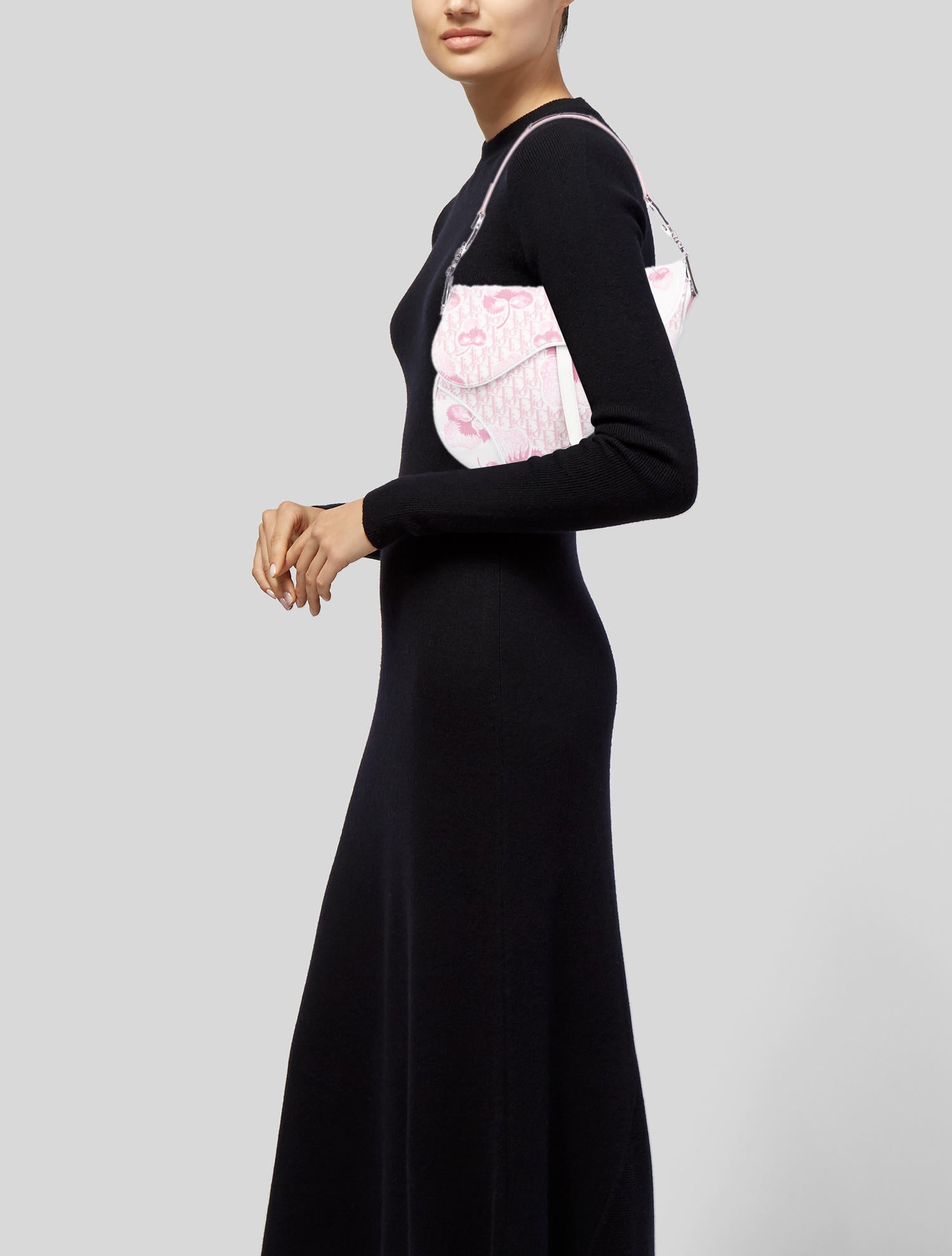 Christian Dior Floral Diorissimo Trotter Saddle Bag