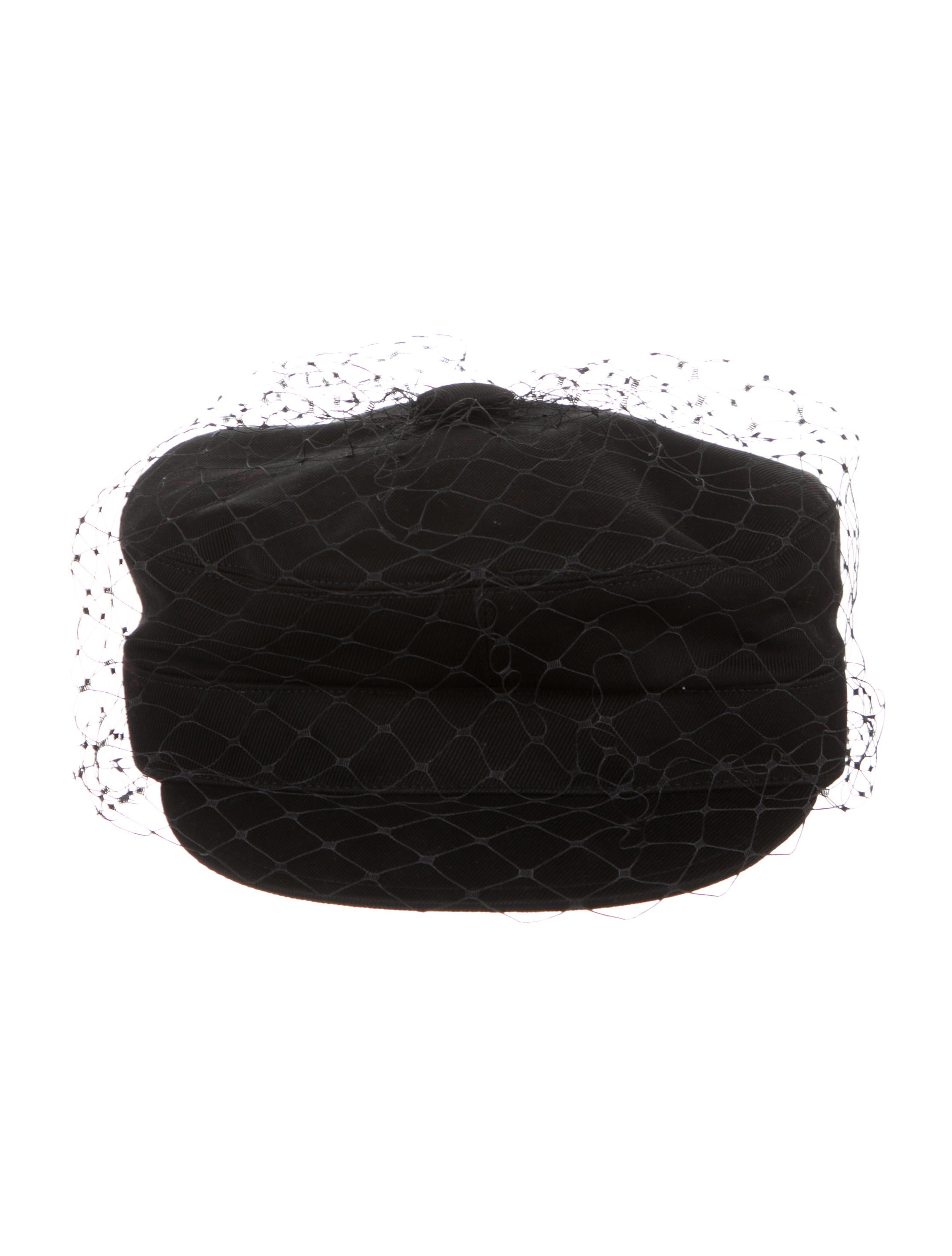 $1100 NWT DIOR Newsboy Hat Black Leather Newsboy Veil Cap - Christian Dior - SWOP main image 2