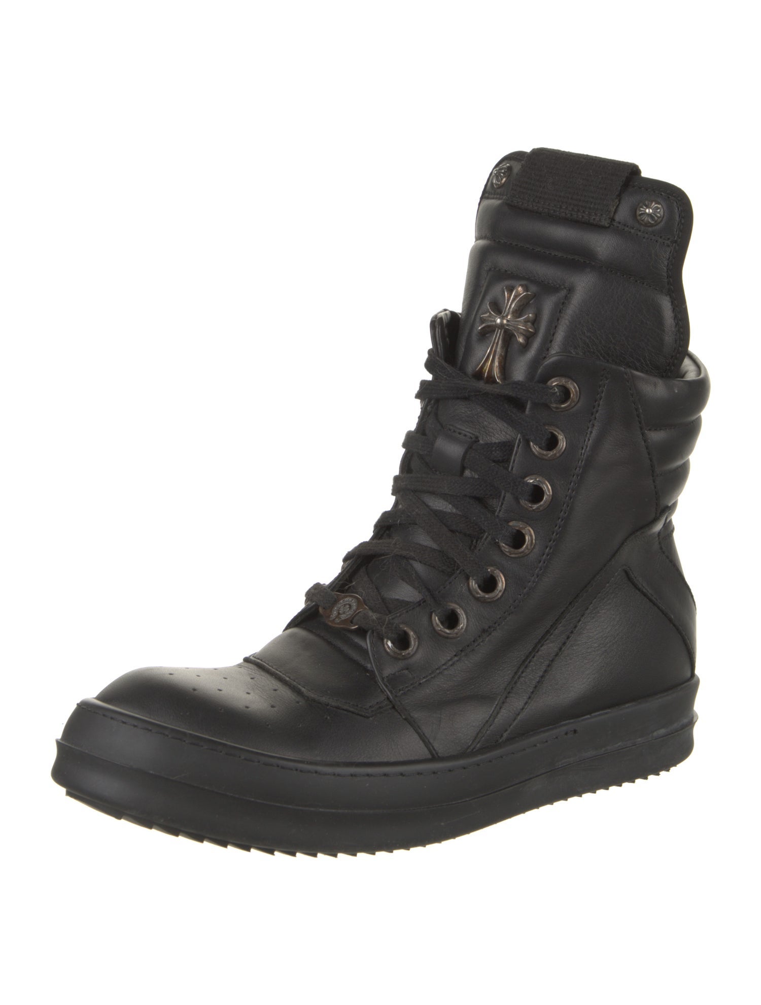 Chrome Hearts x Rick Owens Geobasket Wedge Sneakers - Black