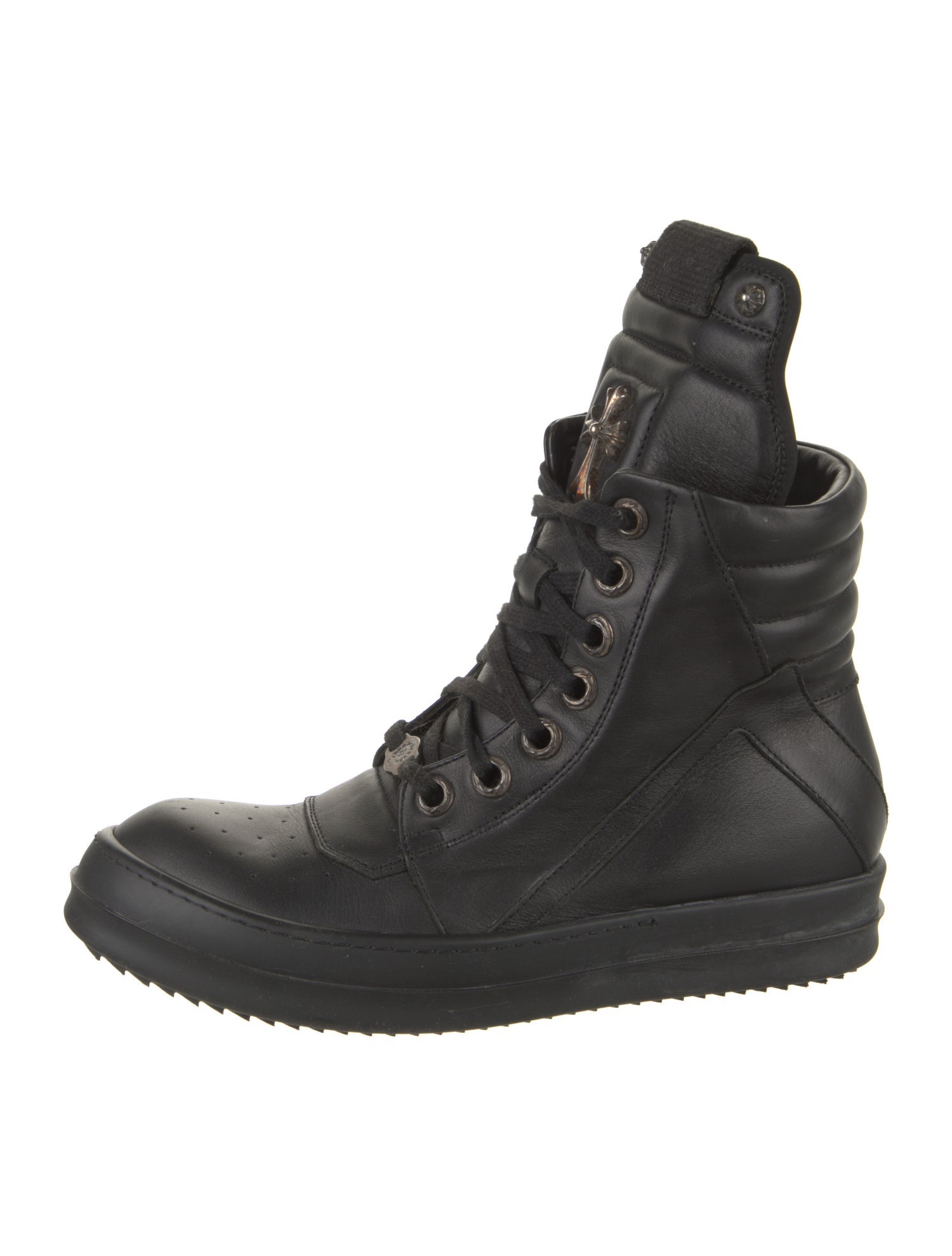 Chrome Hearts x Rick Owens Geobasket Wedge Sneakers - Black
