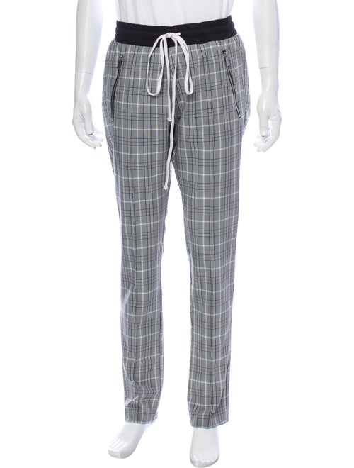 Christos Plaid Print Pants Grey