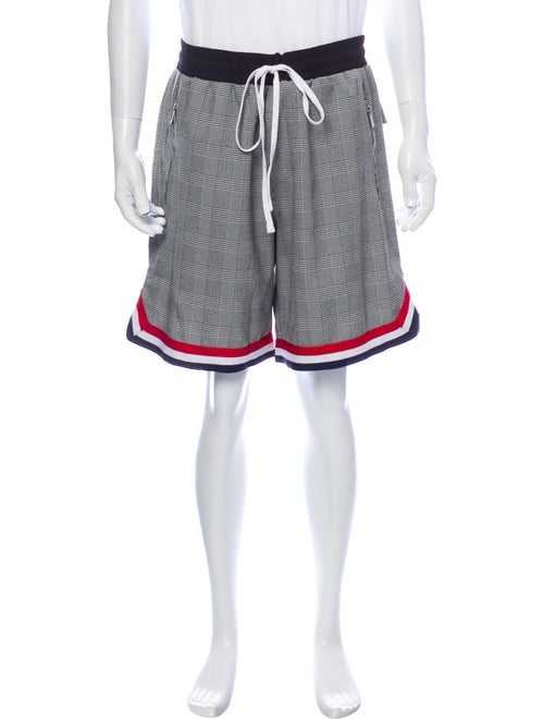 Christos Plaid Print Shorts Grey