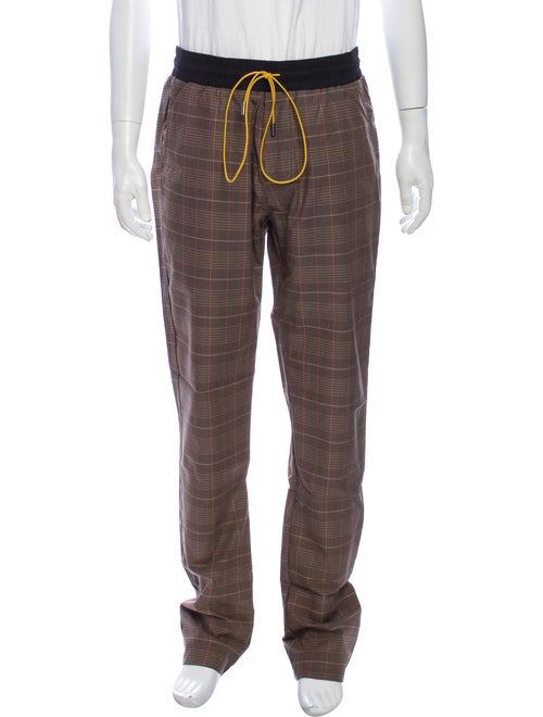 Christos Plaid Print Pants Brown