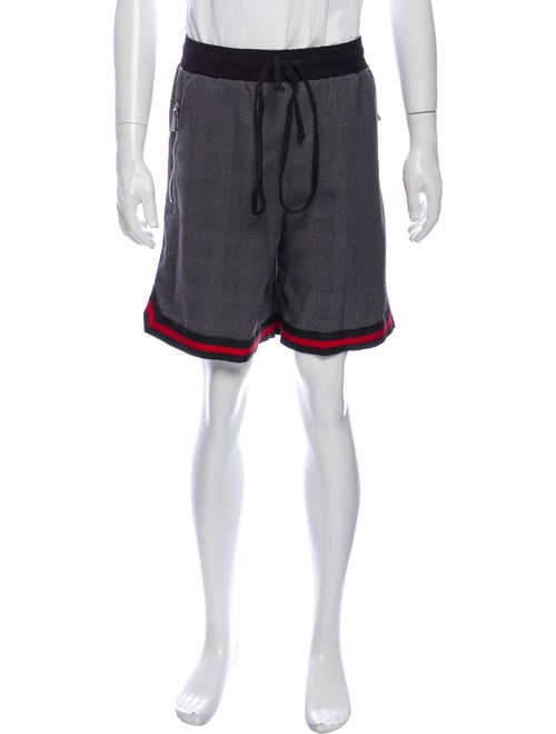 Christos Plaid Print Shorts Grey