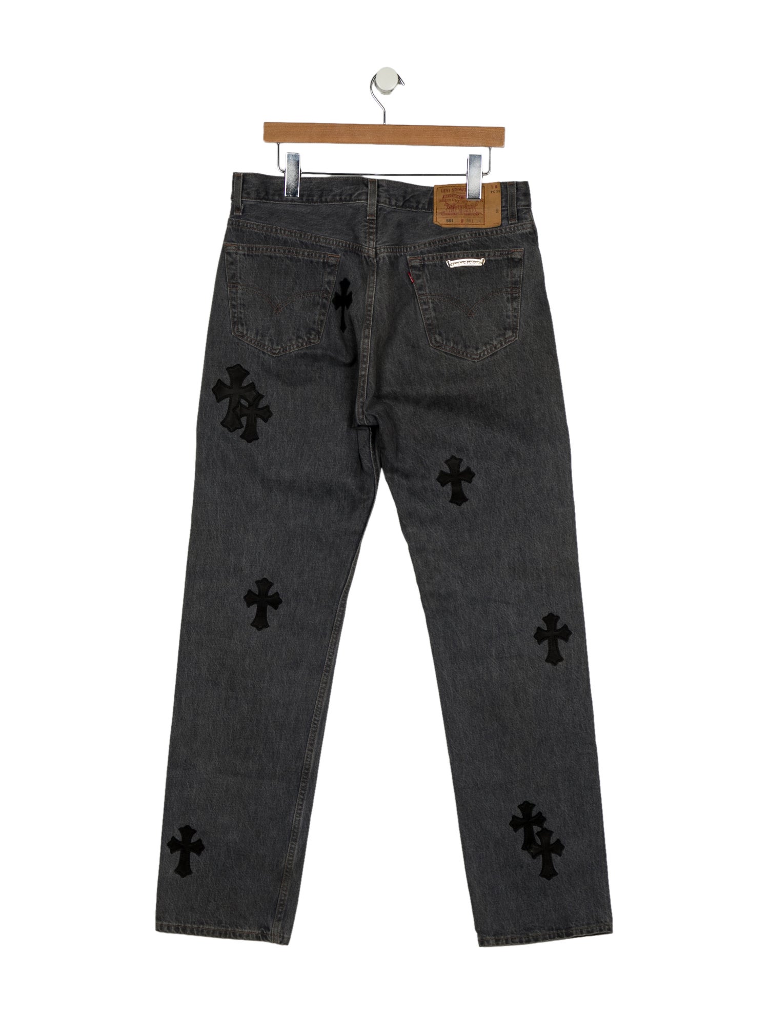Chrome Hearts x Levi's Leather Cross Straight-Leg Jeans