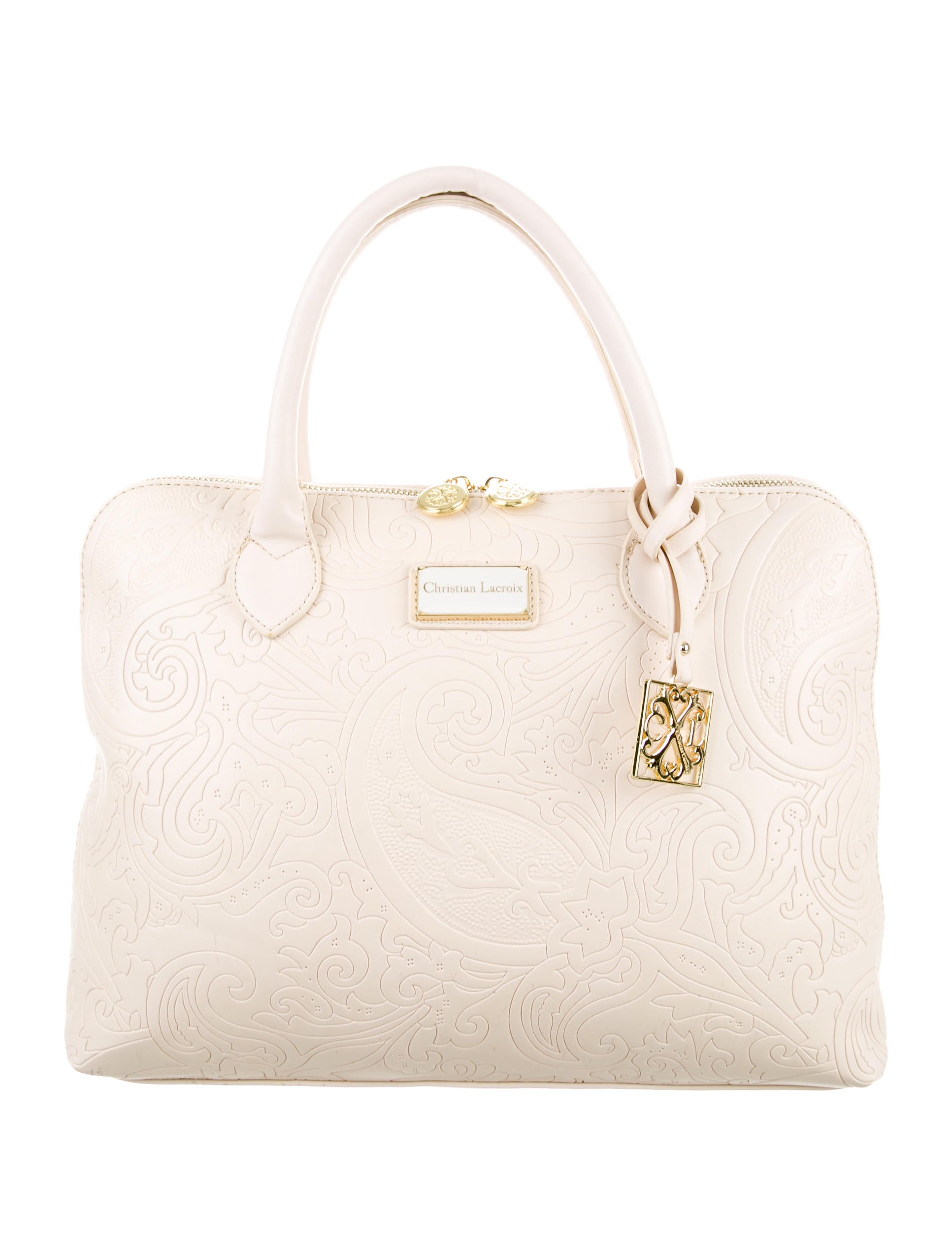 Christian Lacroix Embossed Leather Satchel Handbags CHS21396 The