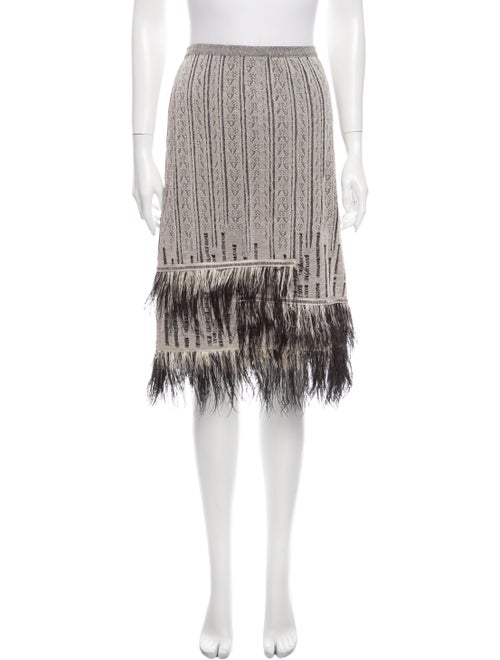 Christian Lacroix Feather Trim Knee-Length Skirt G