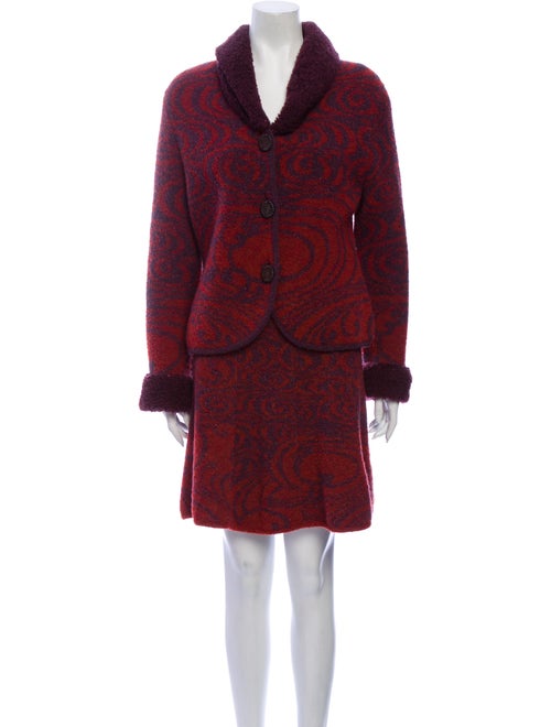 Christian Lacroix Printed Skirt Suit Metallic