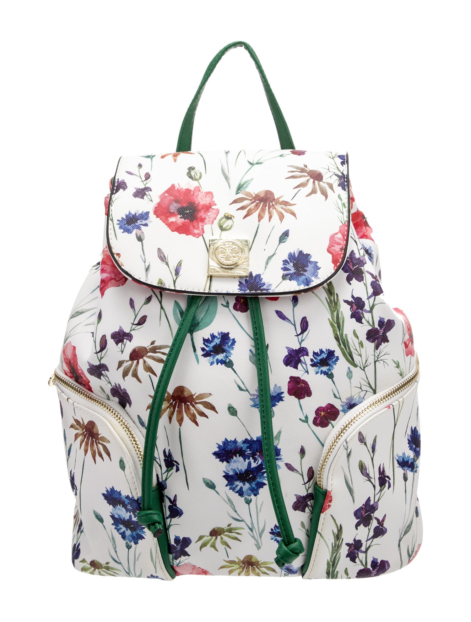 Christian Lacroix Floral Pattern Leather Backpack - White