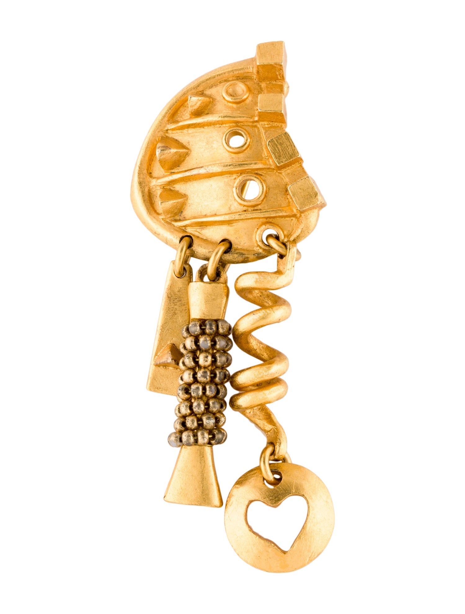 小物 Christian Lacroix Christian Lacroix Vintage Charms Brooch - Gold-Tone Metal