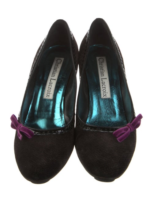 Christian Lacroix Suede Printed Pumps