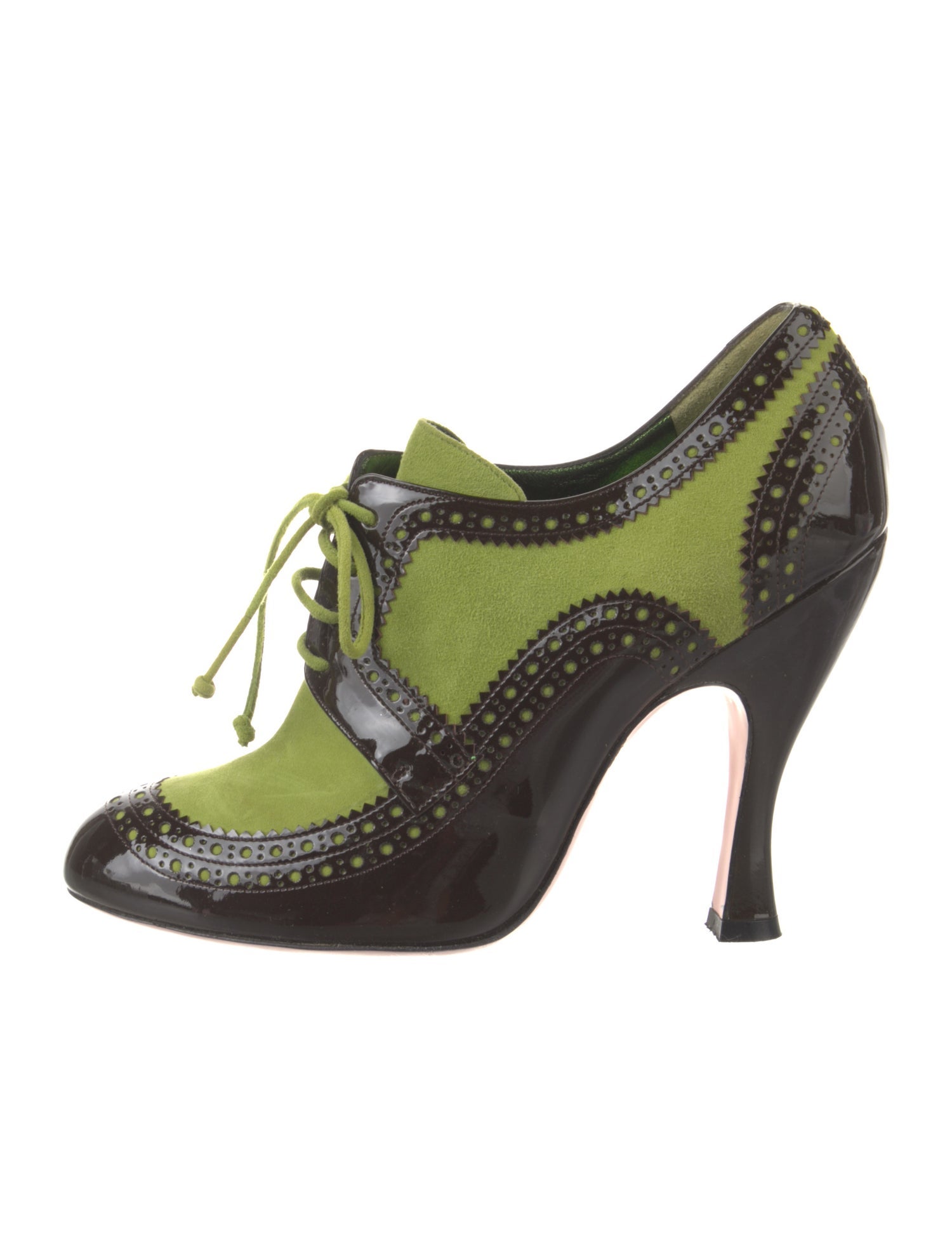 Christian Lacroix Patent Leather Colorblock Pattern Pumps