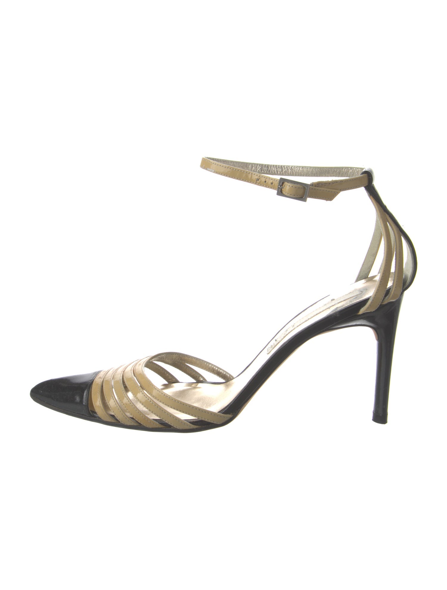 Christian Lacroix Patent Leather Colorblock Pattern D'Orsay Pumps