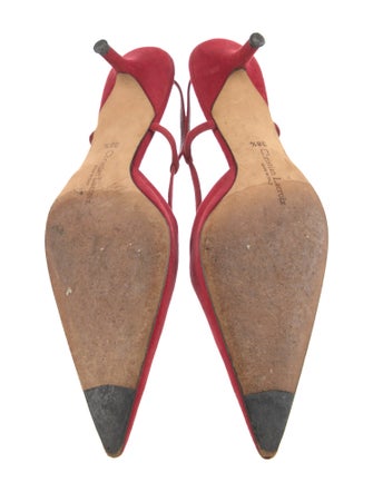 Christian Lacroix Suede Bow Accents Slingback Pumps