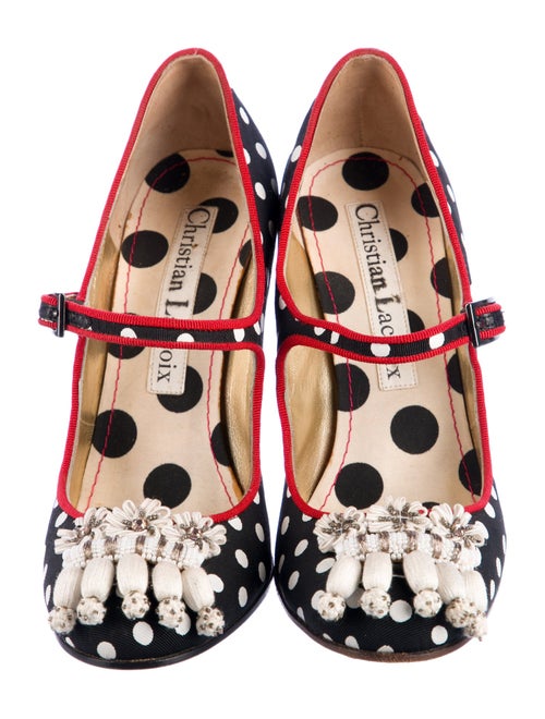 Christian Lacroix Polka Dot Print Beaded Accents Pumps