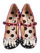 Christian Lacroix Polka Dot Print Beaded Accents Pumps