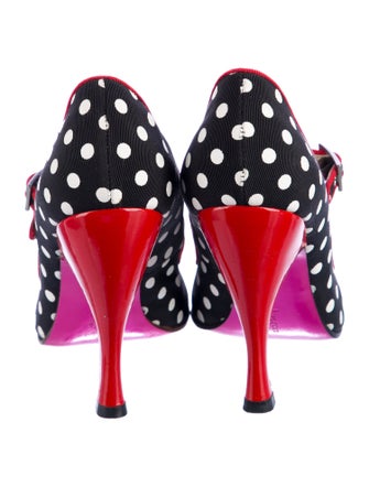 Christian Lacroix Polka Dot Print Beaded Accents Pumps