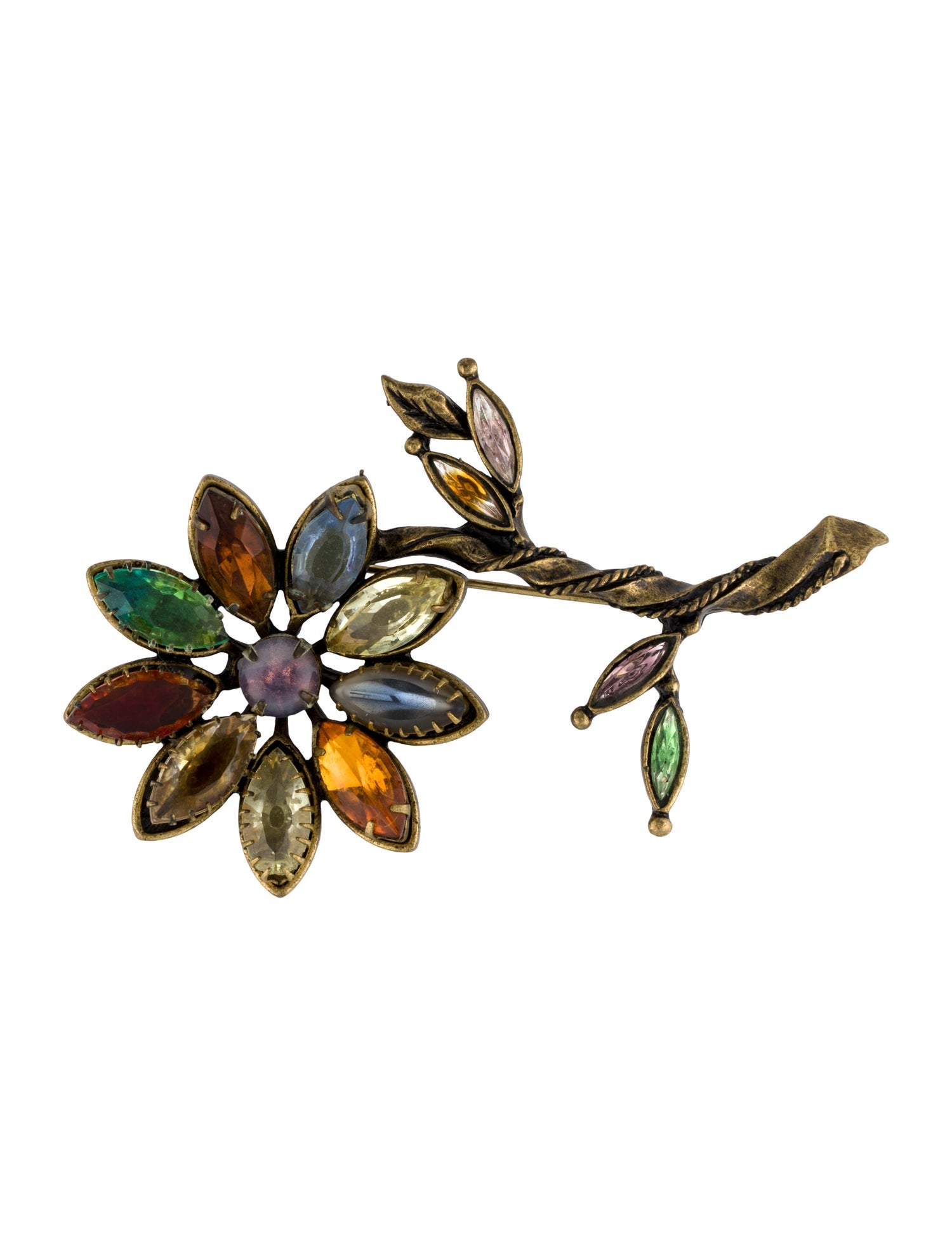 Christian Lacroix Crystal & Resin Flower Brooch