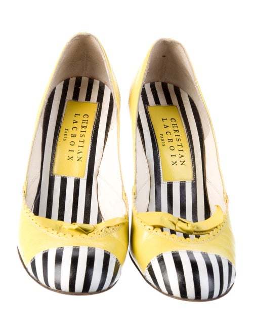 Christian Lacroix Leather Graphic Print Pumps