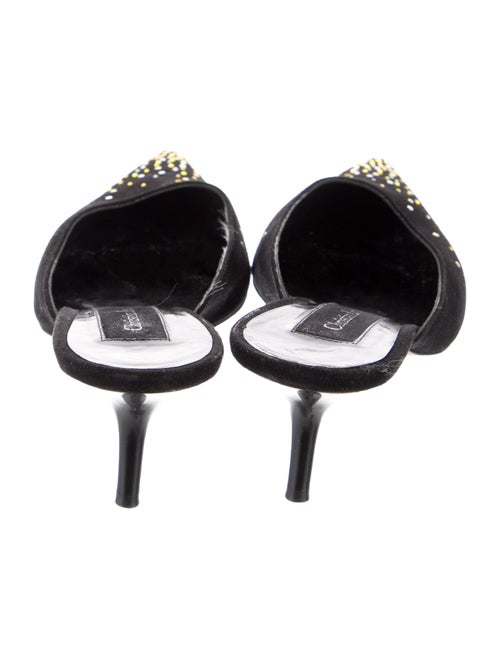 Christian Lacroix Suede Crystal Embellishments Mules