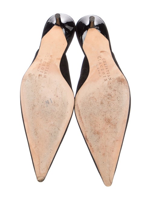 Christian Lacroix Suede Crystal Embellishments Mules