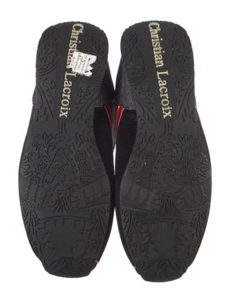 Christian Lacroix Velvet Graphic Print Lace-Up Boots