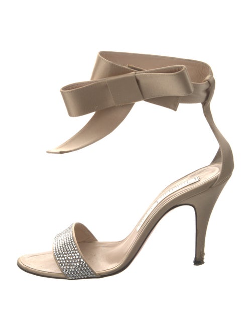Christian Lacroix Satin Crystal Embellishments Sandals