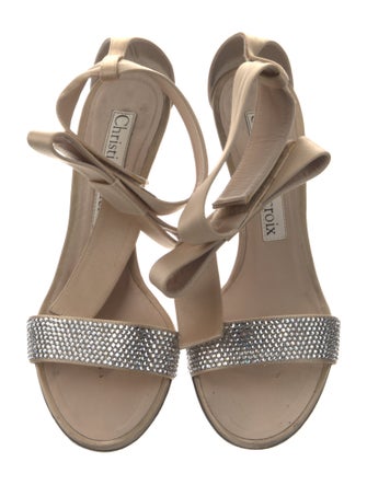 Christian Lacroix Satin Crystal Embellishments Sandals