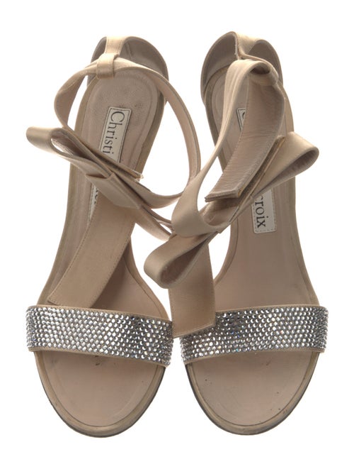 Christian Lacroix Satin Crystal Embellishments Sandals