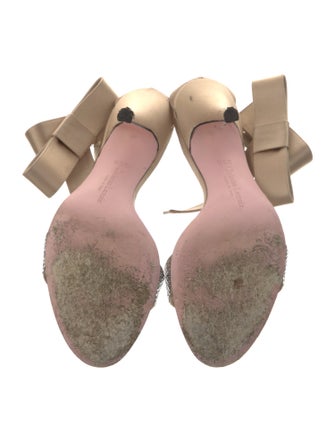 Christian Lacroix Satin Crystal Embellishments Sandals