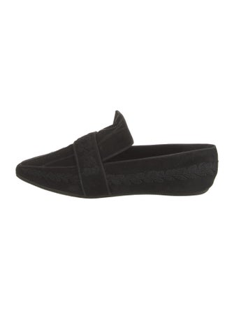 Christian Lacroix Suede Embroidered Accent Loafers