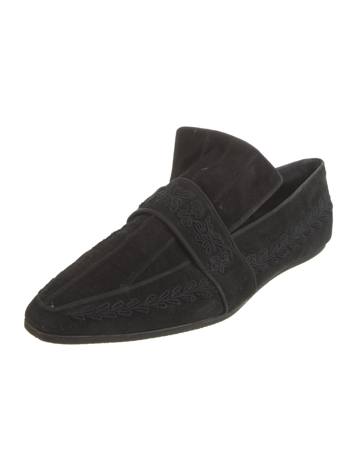 Christian Lacroix Suede Embroidered Accent Loafers