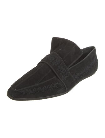 Christian Lacroix Suede Embroidered Accent Loafers