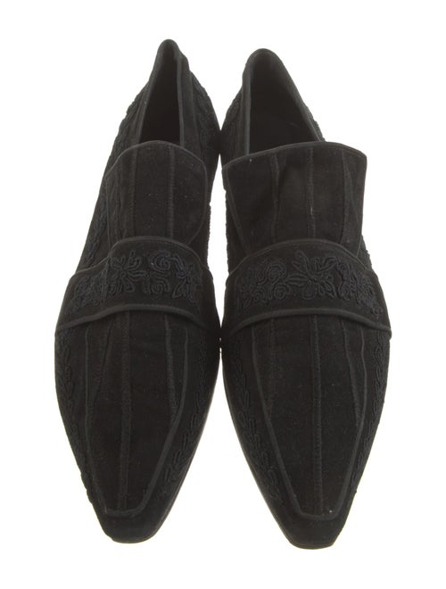 Christian Lacroix Suede Embroidered Accent Loafers