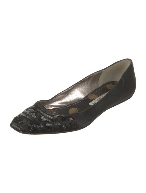 Christian Lacroix Satin Sequin Embellishments Ballet Flats
