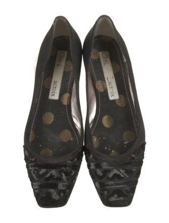 Christian Lacroix Satin Sequin Embellishments Ballet Flats