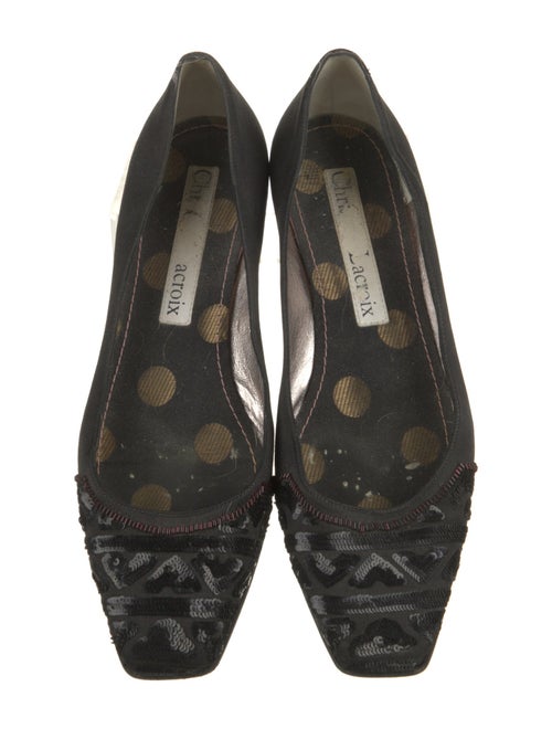 Christian Lacroix Satin Sequin Embellishments Ballet Flats