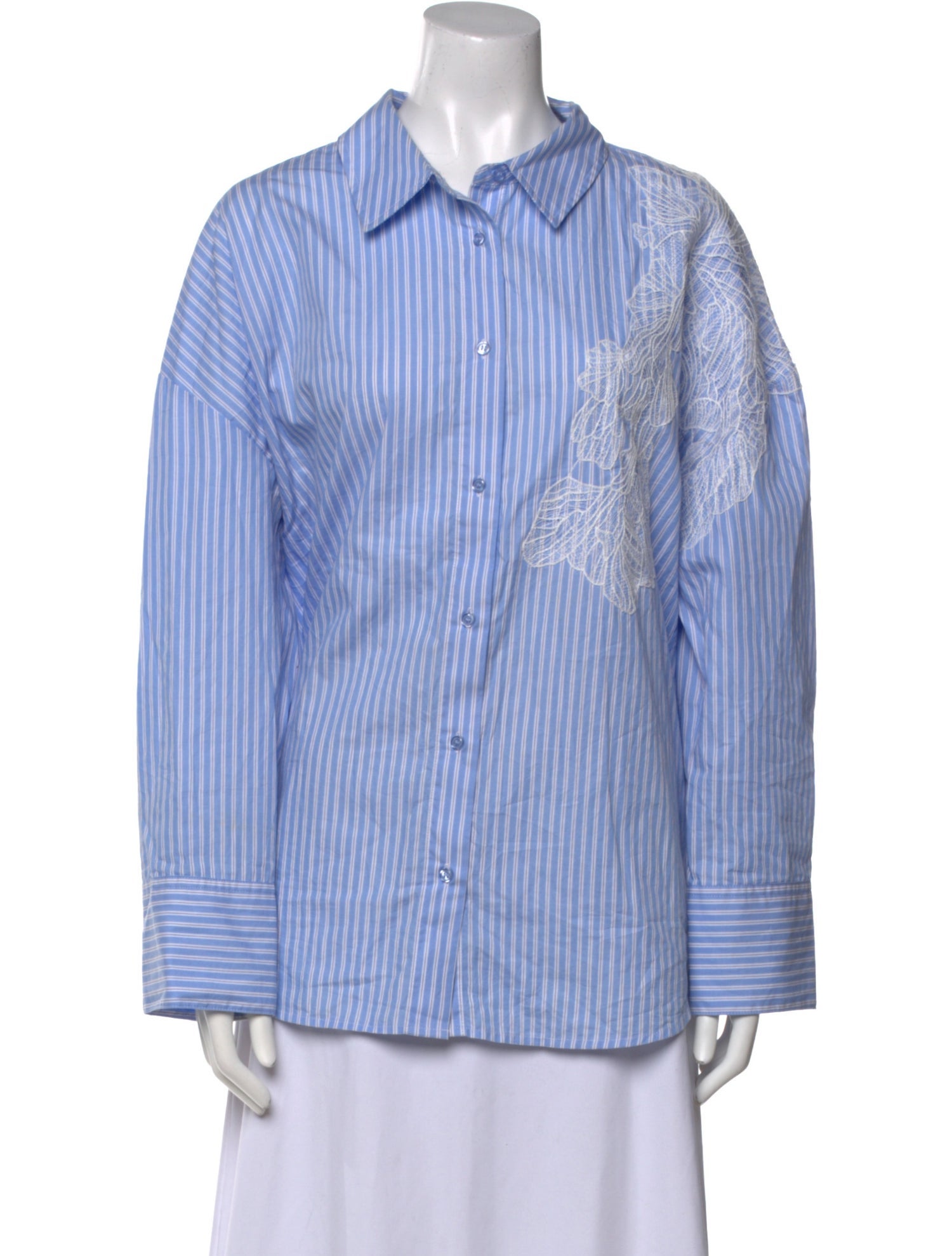 Christian Lacroix Striped Long Sleeve Button-Up Top