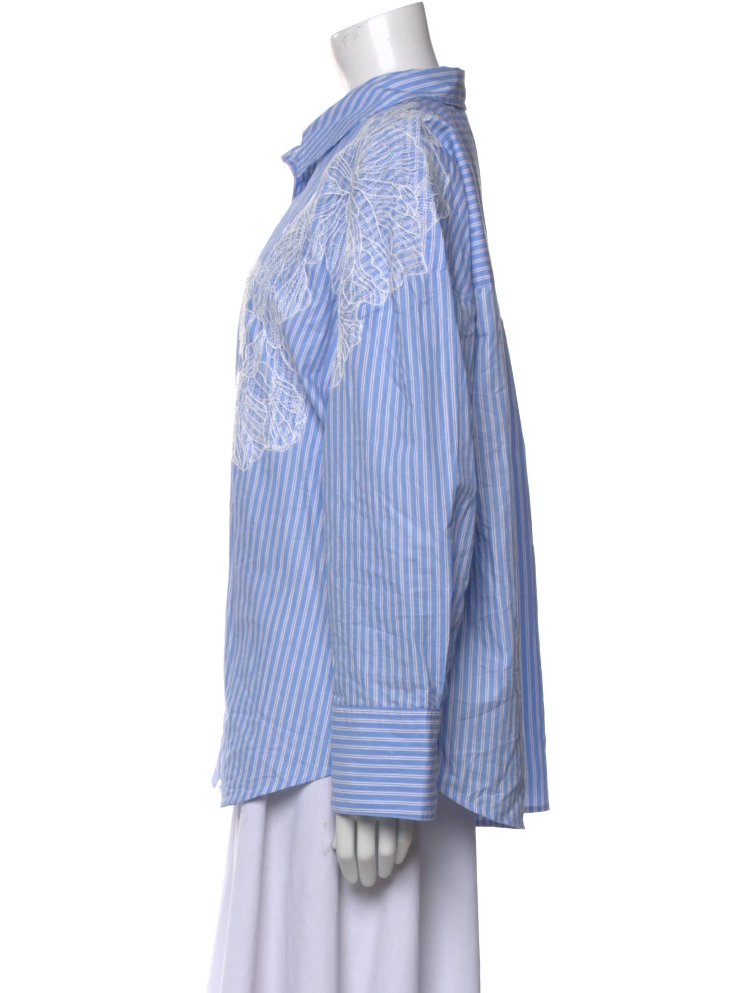 Christian Lacroix Striped Long Sleeve Button-Up Top