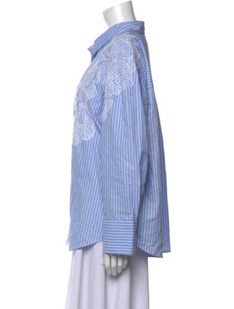 Christian Lacroix Striped Long Sleeve Button-Up Top