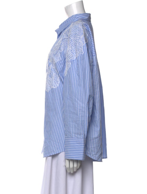 Christian Lacroix Striped Long Sleeve Button-Up Top