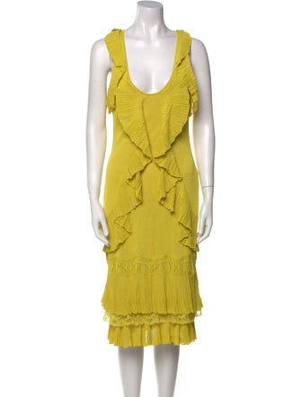 Christian Lacroix V-Neck Midi Length Dress